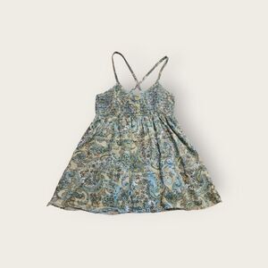 Vintage Y2k Mossimo blue and green paisley floral print boho flowy babydoll cami